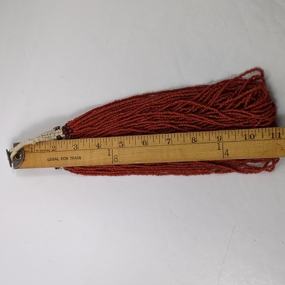 Chunky Seed Bead Multi-Strand Necklace Red - Picture 6 of 6